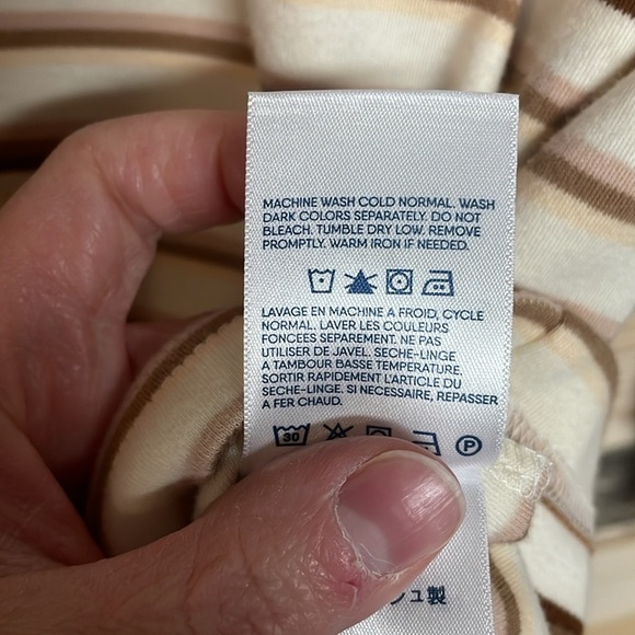 2/$30 Lands' End striped mock neck long sleeve top - Picture 8 of 10